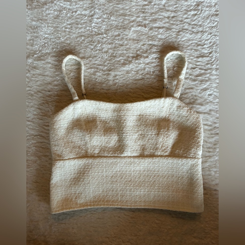 Abercrombie & Fitch Textured Boucle Crop Top - S